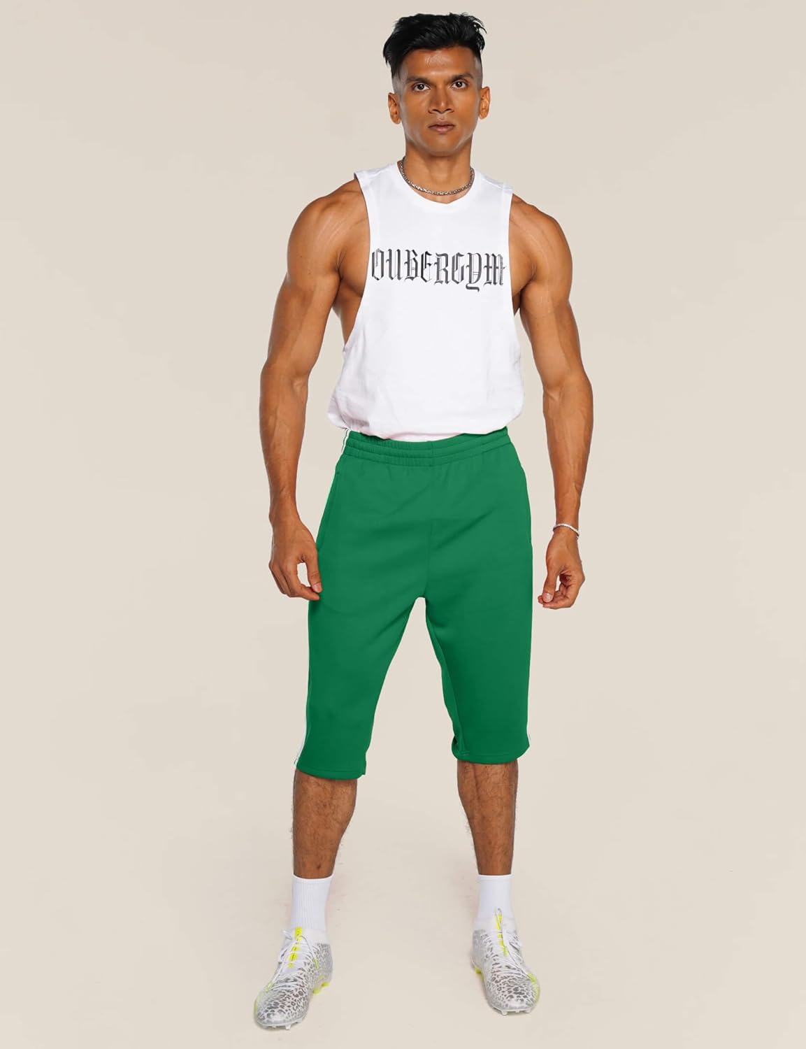 Ouber Men’s 3/4 Training Pants Gym Workout Track Pants Soccer Pants