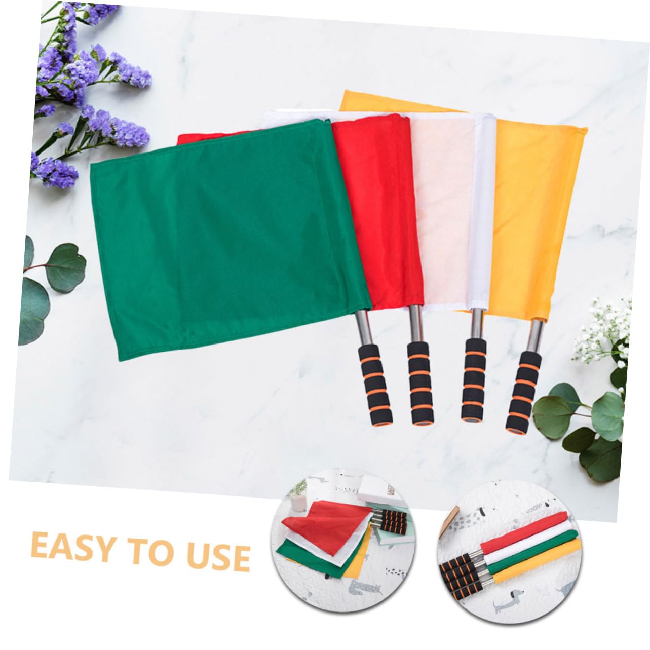 Toddmomy 8pcs Portable Referee Signal Flags Bright Handheld Competition Flags for Soccer Racing and Outdoor Sports Materials for Safety and Visibility for Game Day and Festivals