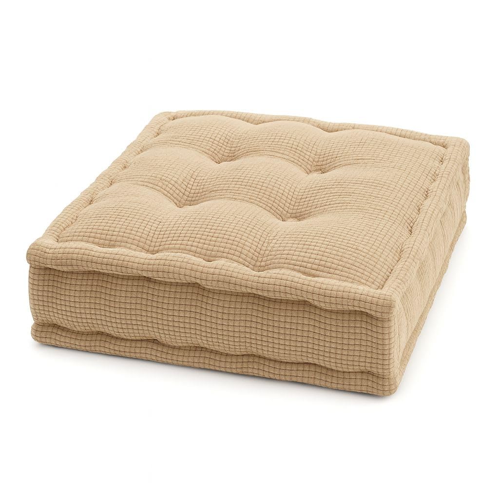 Pro Home Beige (Tufted) Booster Cushion For Chair & Armchair – Thick Firm Support To Seat Riser Height For Elderly & Adults, Pressure Relief For Pregnancy, Recovery & Comfort, Washable Cover (Beige (Tufted))