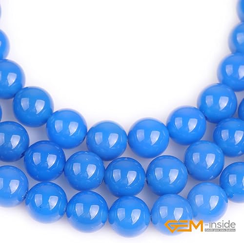 Miniatura 645 de GEM-Inside - Cuentas sueltas de piedra de lava negra natural de 0.315 in para hacer joyas, 15 pulgadas Cordierita de grado A