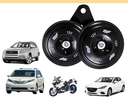 Miniatura 1 de ZAS Paquete de 2 bocinas eléctricas para automóvil, 118 DB, 12 V, súper ruidosas de tono alto y bajo, kit de bocina gemela de metal con soporte,