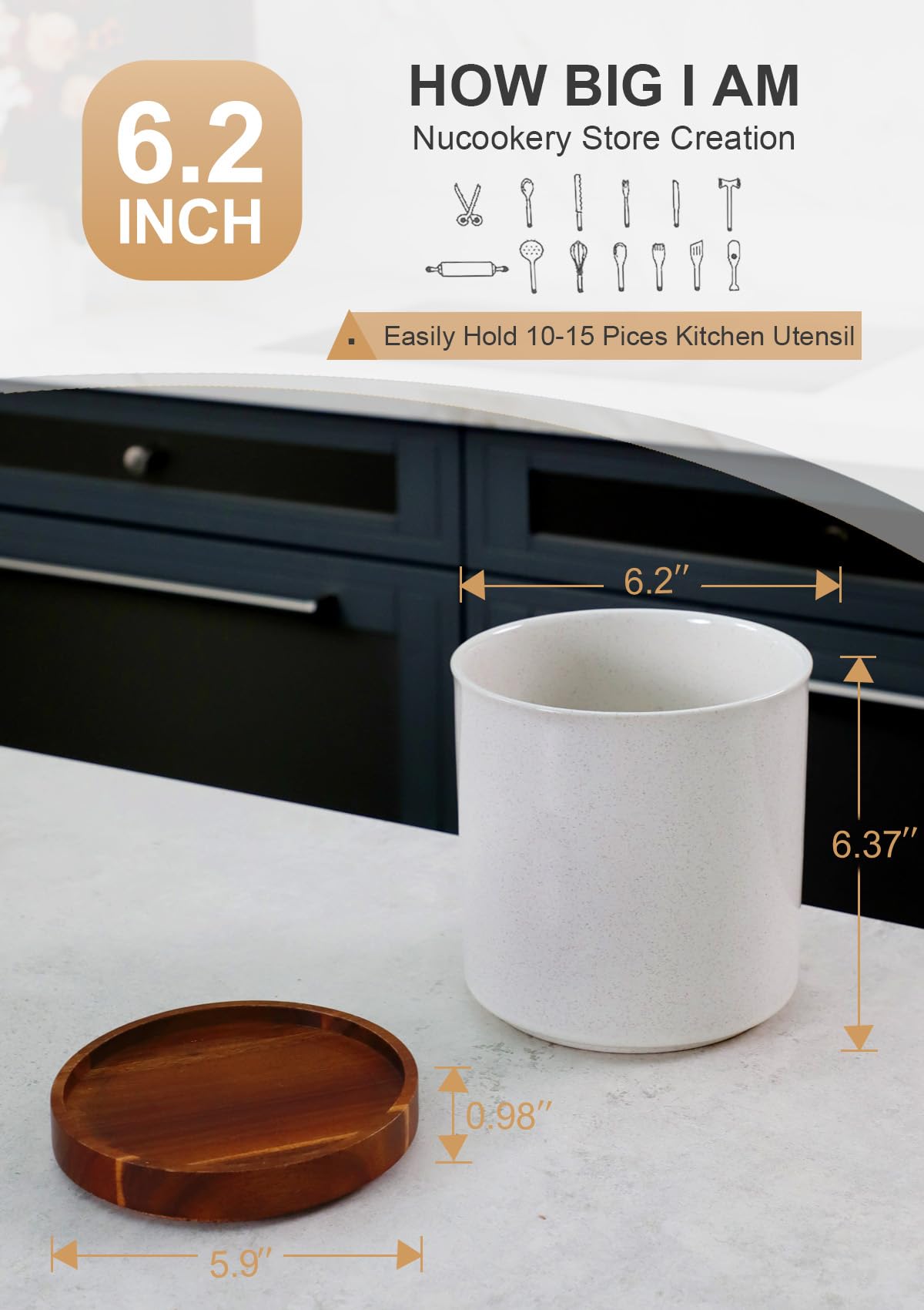 Amazon.co.jp: Nucookery 360°回転調理器具ホルダー 7.25インチ 大型