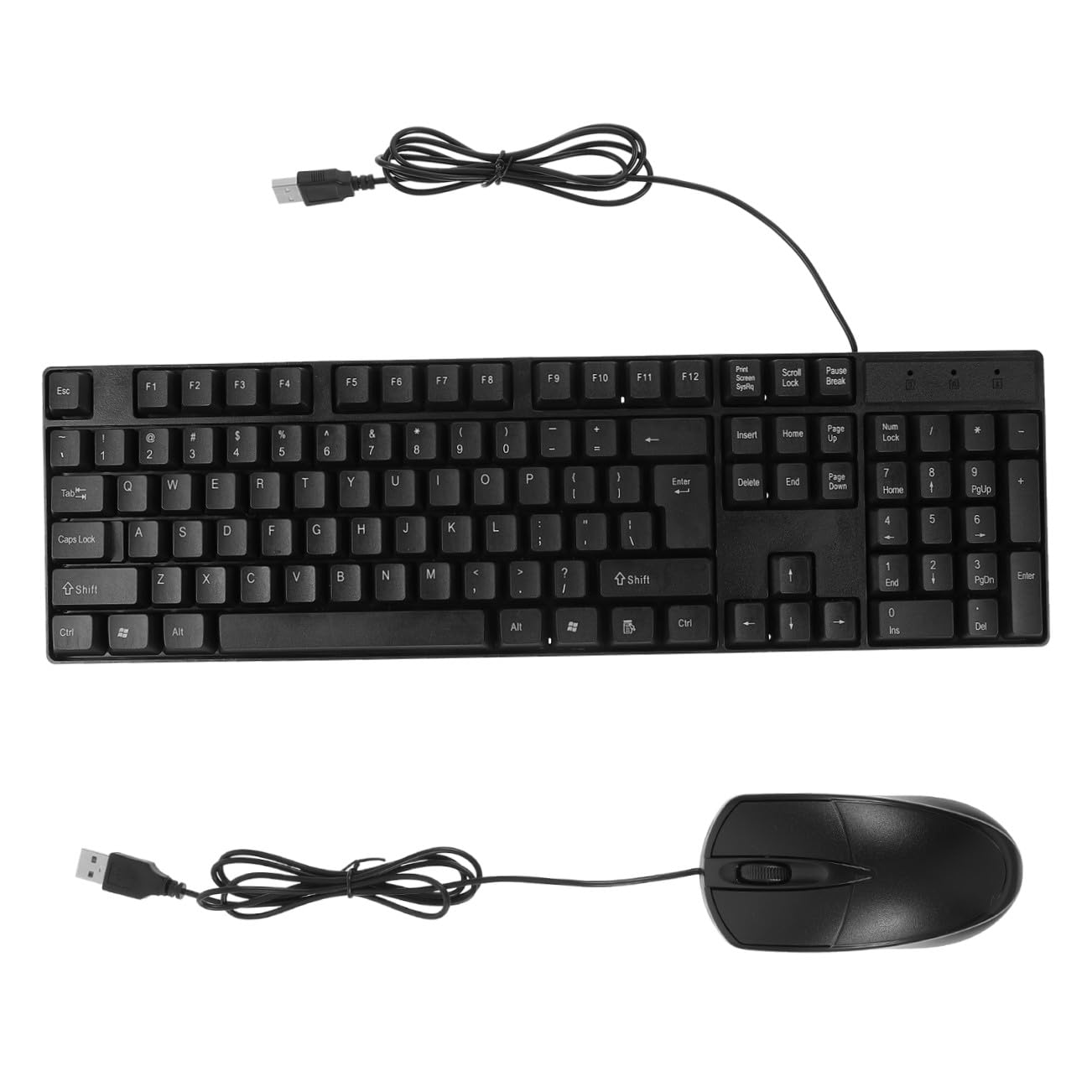 Combo de teclado y ratón de material ABS negro con cable para pc de escritorio 8