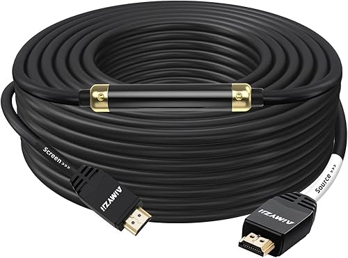 Cable HDMI de 100 pies Aimyzii 4K HDMI 2.0 Cable con amplificador de señal integrado 4K 3D 2160P 1080P HDCP2.2 Ethernet ARC y ancho de banda Cable HDMI de 100 pies Aimyzii 4K HDMI 2.0 Cable con amplificador de señal integrado 4K 3D 2160P 1080P HDCP2.2 Ethernet ARC y ancho de banda