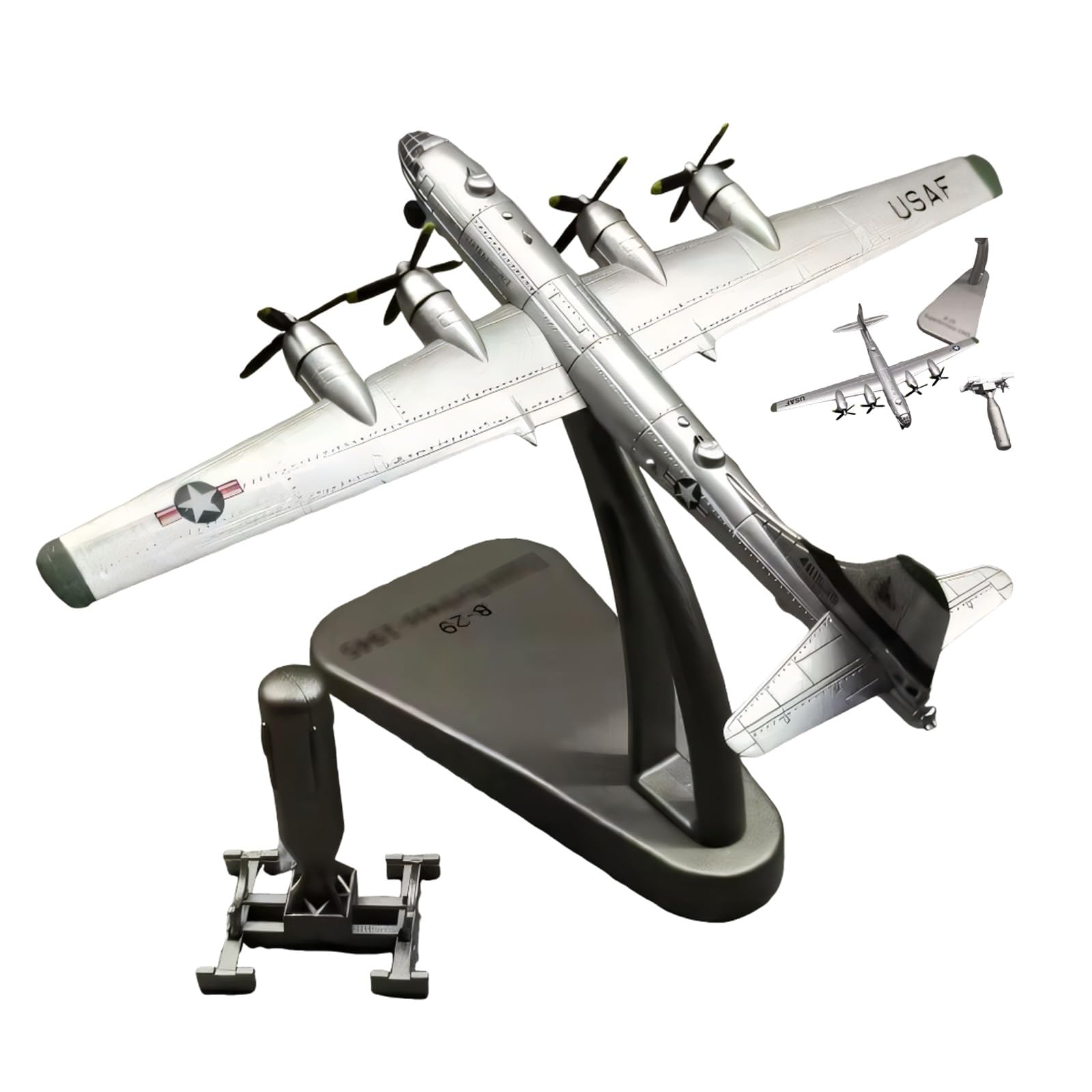 Modello aereo militare pressofuso lega bombardiere pesante B29 in scala 1/300 con espositore Regalo in edizione da collezione for appassionati aviazione appassionati storia