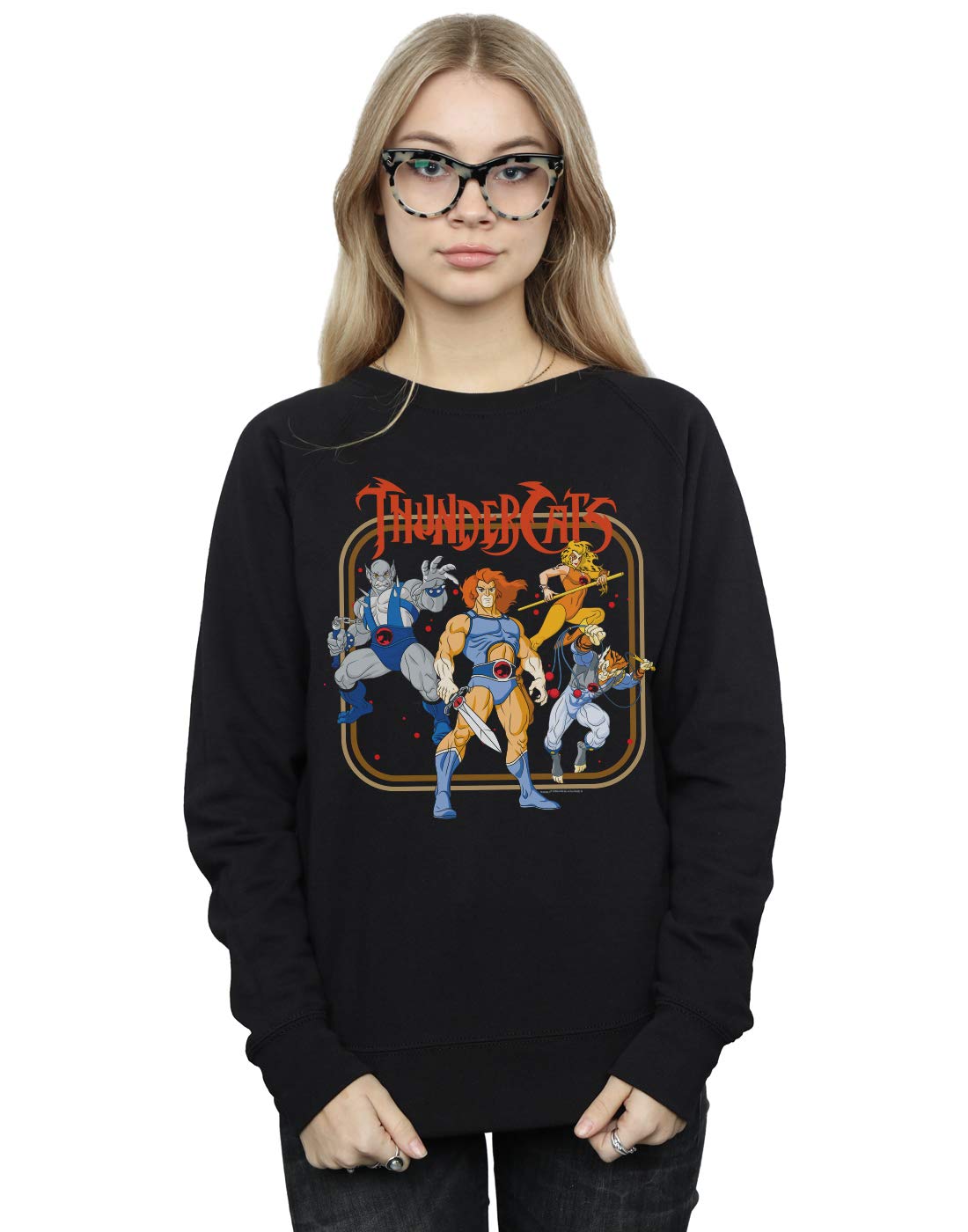 Absolute Cult Women's Black Thundercats Group Frame Sweatshirt Large