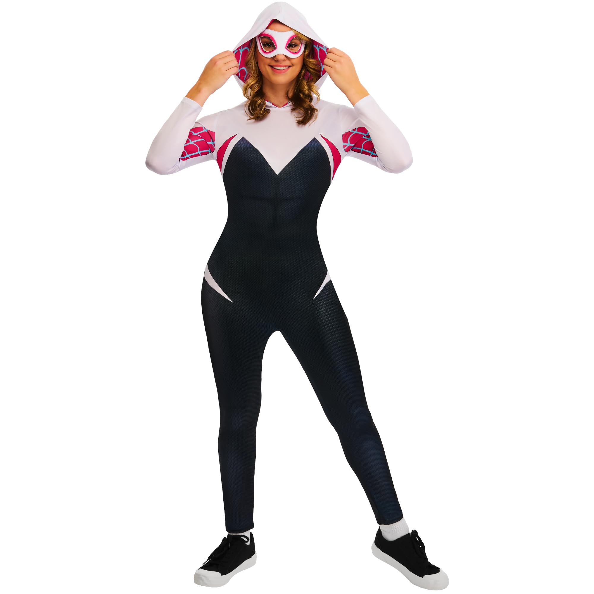 Rubies Official Ghost Spider Adult Costume, Size Medium Halloween, Multi, 14-16