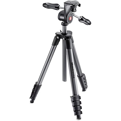 Manfrotto Compact Advanced Aluminium Tripod with 3 Way Head, Black