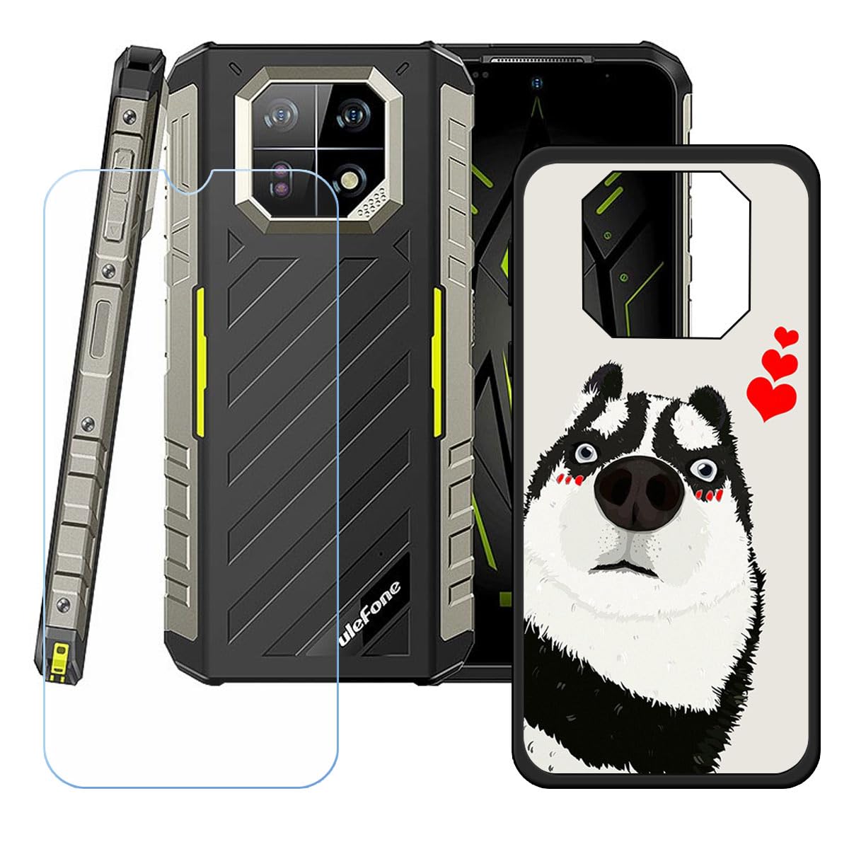KJYFOANI per Ulefone Armor 22 Cover e Pellicola Vetro Temperato [1