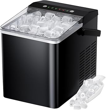 Ice Maker Countertops, Portable Ice Maker Machine with Self-Cleaning 1.8L Water Tank Large Ice Basket, Ice Makers Produces 9 Ice Cubes in Just 6 Minutes Ideal for Home Kitchens and RVs
