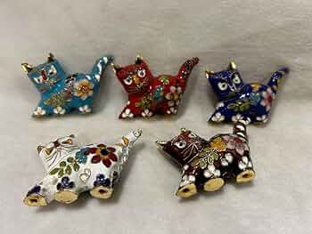 ダックのネコ香炉 茶道具　香道具 工芸品 美術品 置物 Amazon.co.jp: 置物 工芸品 七宝焼 「猫」 香道具 茶道具 金属
