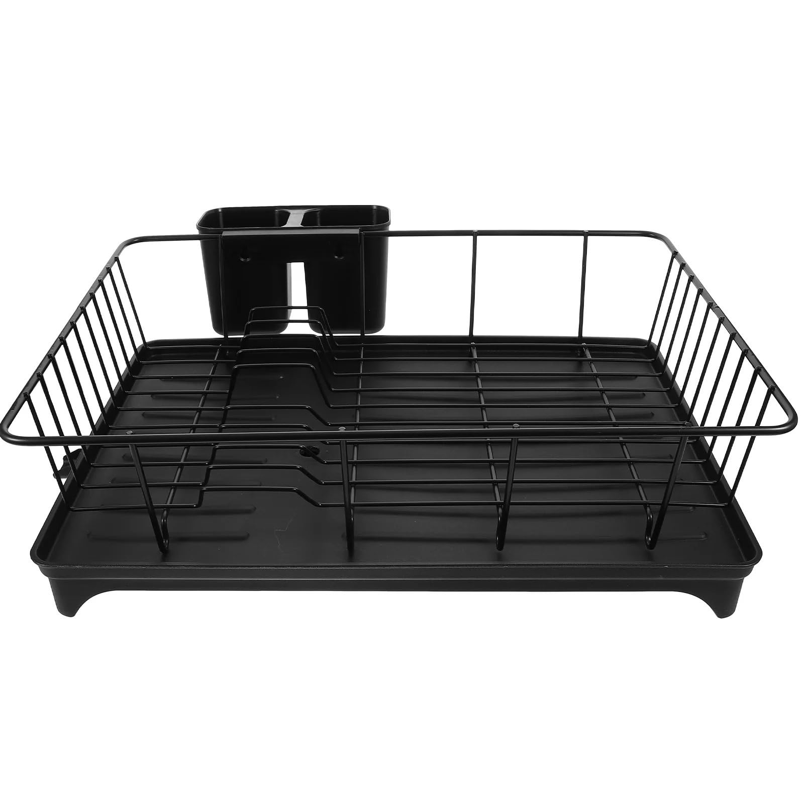 Geschirr Abtropfständer Geschirrtrockner for die Küche, Abtropfgestell, Besteckhalter, Küchenspüle, Haushaltsteller, Geschirrtrockner mit Utensilienhalter Geschirrabtropfgestell(Weiß)