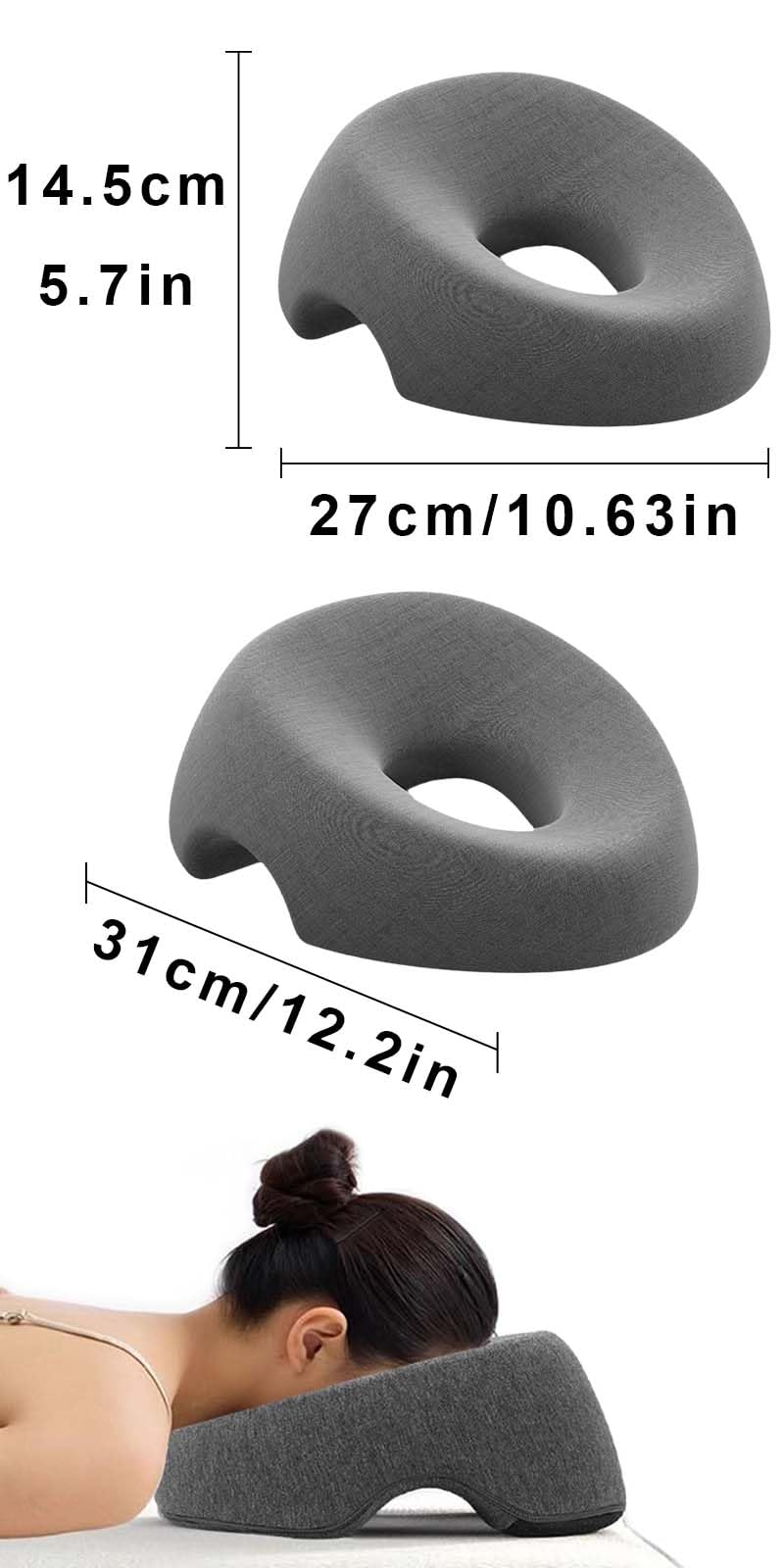 Almohada de masaje facial,Reposacabezas de cama de masaje,Reposacabezas de masaje para cama,Almohada de masaje boca abajo,Cojín facial con agujero,adecuado para camillas de masaje y salones de belleza