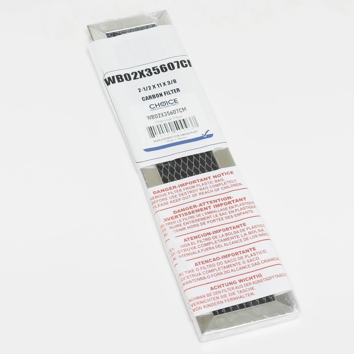 Replacement for Choice Parts WB02X35607 for GE JX81D Microwave Hood Charcoal Filter compatible with Choice Manufactured Parts.