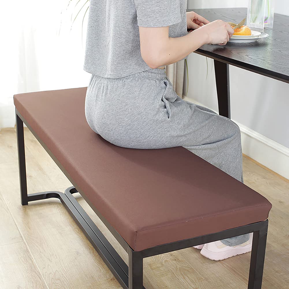 Cojín de asiento de banco de 5 cm de grosor, antideslizante con parte inferior de fijación, almohadilla de esponja para silla de estar, sofá de madera, jardín o tumbona