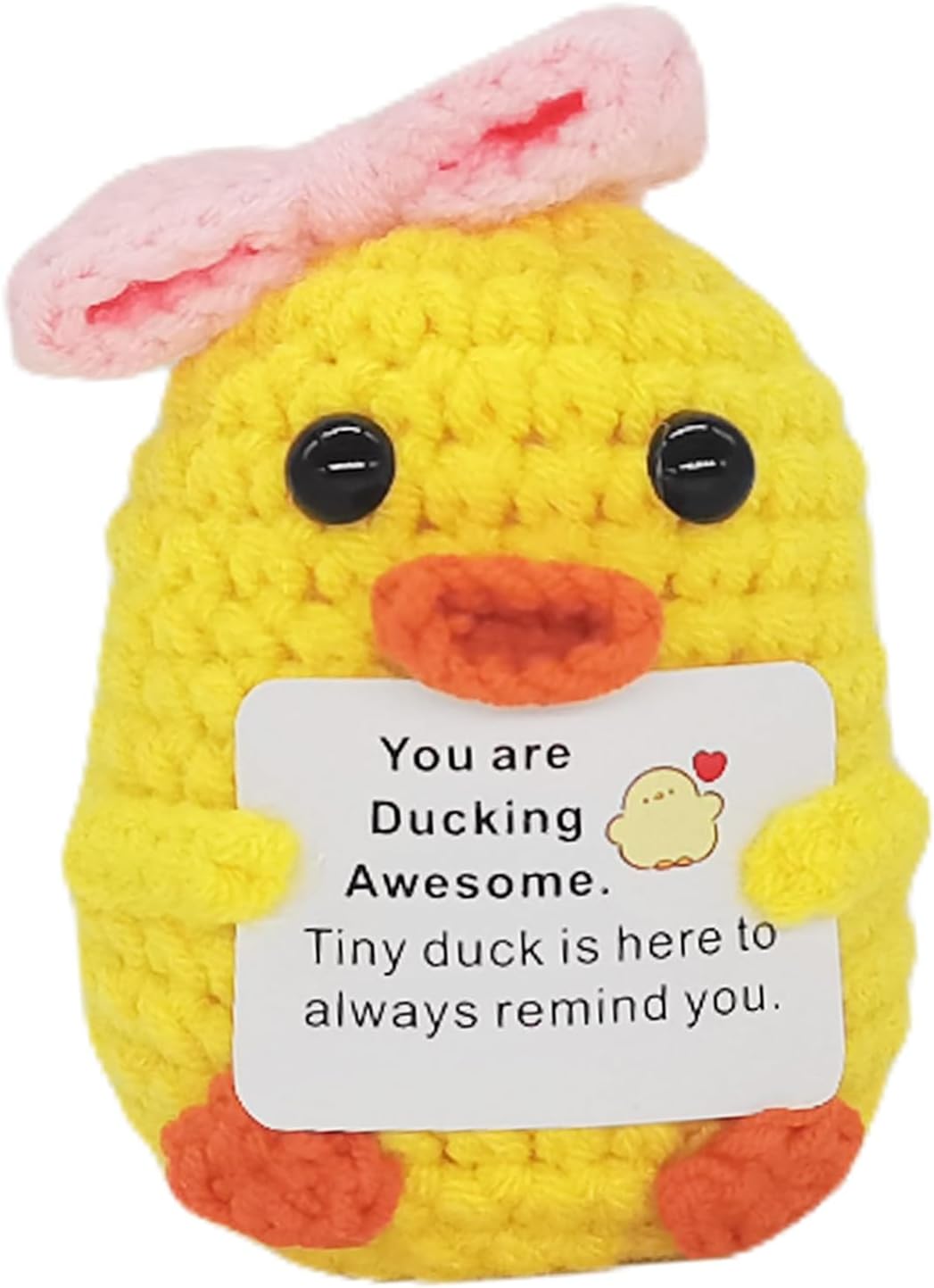 Inspirational Birthday Gifts for Women Men, Funny Handmade Positive Crochet Mini Duck Gift for Sister Friends Teen, Emotional Support Animal Graduation Appreciation Present Cute Decor duck-sister1