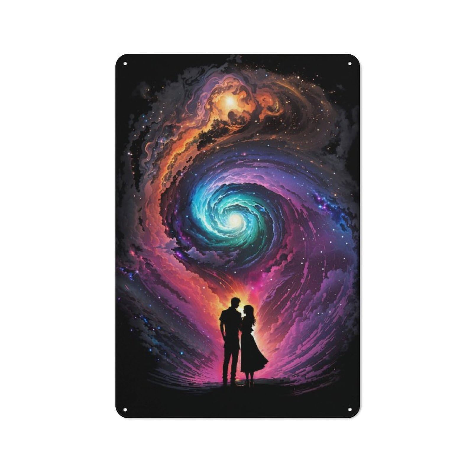 Junmoney Endless Love Space Rustic Metal Sign 30X20cm Featuring For Hallway Wall, For Collectors Decorating Hallways And Entrance Areas