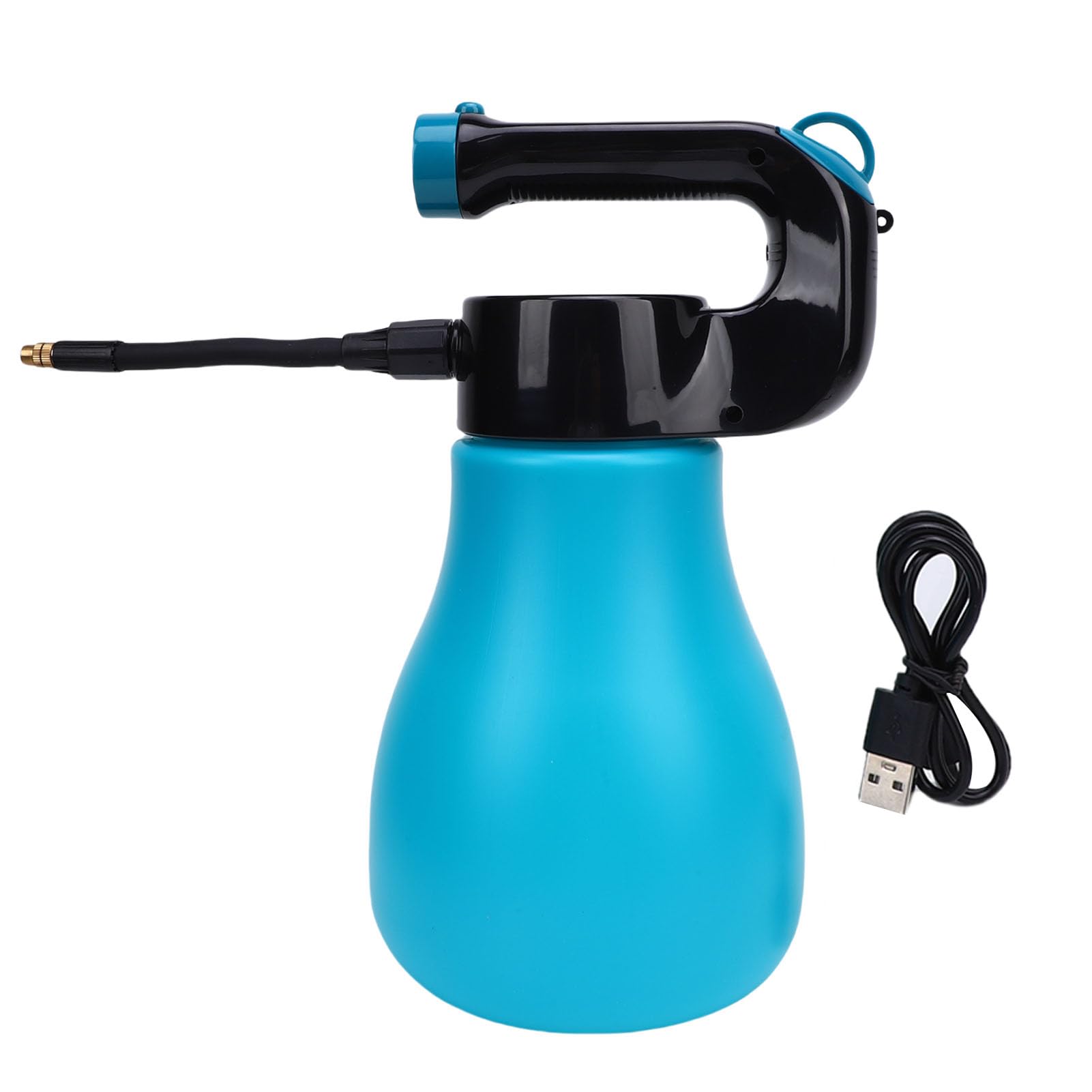 Luocute Elektrische Sprühflasche, 3L Wiederaufladbare Handheld -Pflanze mit Einstellbares Düse Biegsames Langes Spray für Innengarten Im Freien Gartenauto Waschen (Blue)