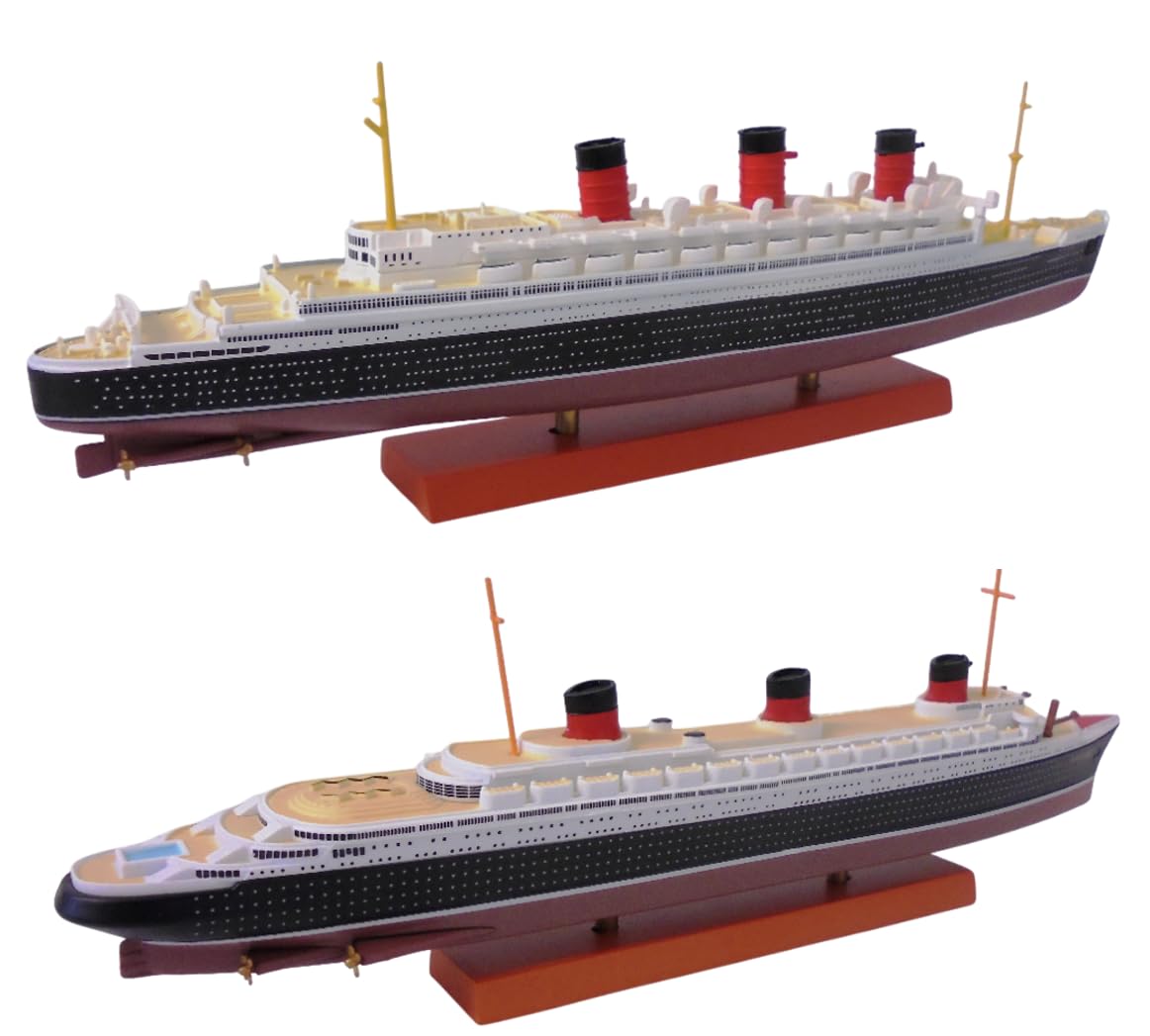 OPO 10 - Set of 2 miniature replicas of the famous transatlantic liners NORMANDIE + RMS QUEEN MARY scale 1/1250 or 25 cm - PA2 - Image 3