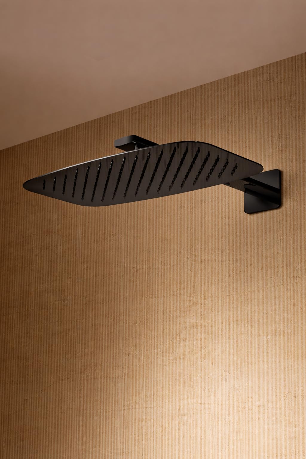 IMEX Conjunto Ducha Empotrado Termostático Negro mate Toscana GTT064 Grifería con Rociador Efecto Lluvia 25x40 cm Ducha de Baño 2 Vías Set de Ducha Completo