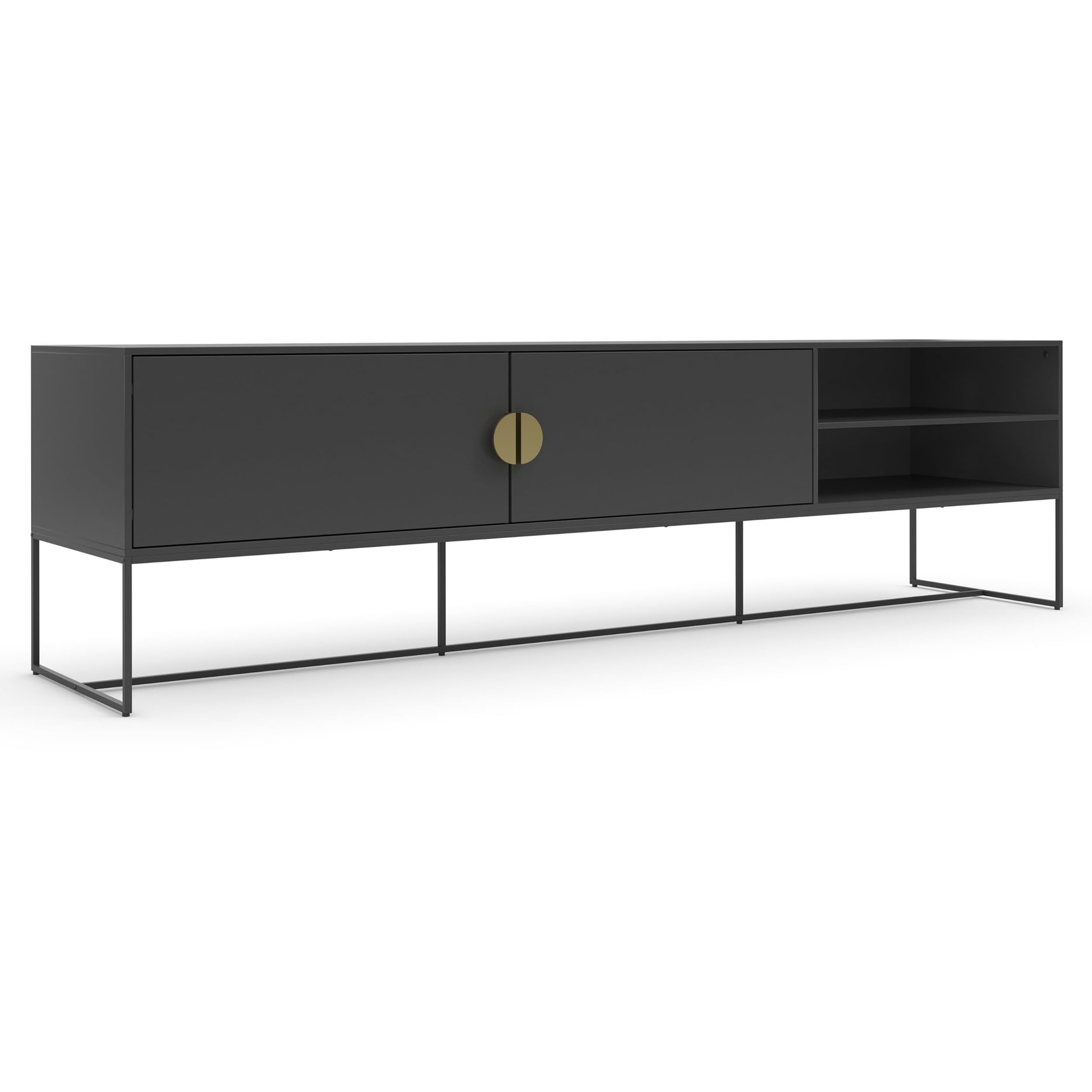 Dorel Home Asia Cabinet Lowboard in Anthracite, 40x180x50cm (DxWxH)