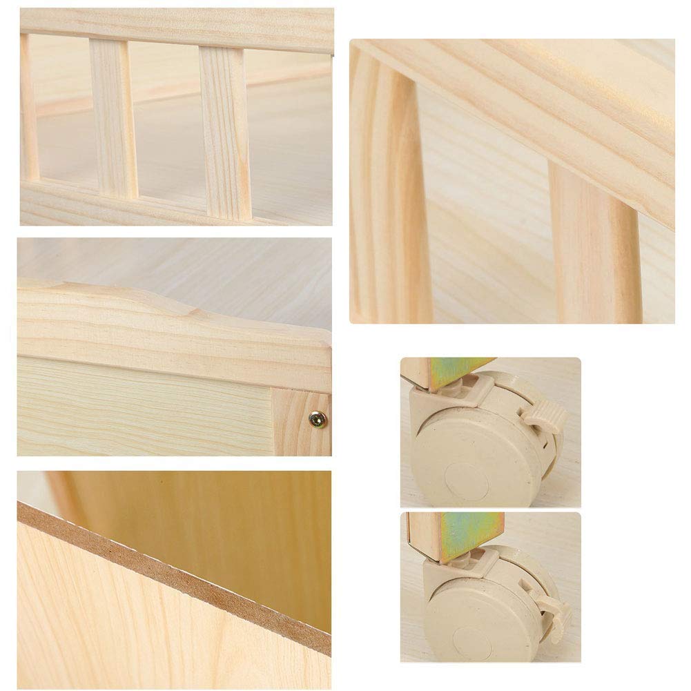 Tavolo da Massaggio in Metallo metiral Comò per Vasca da Bagno Comò fasciatoio con portaoggetti su Ruote, 84 x 60 x 94h (cm)