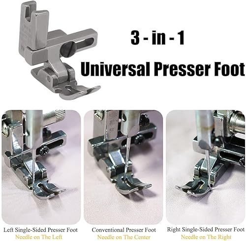 Miniatura 4 de YEQIN 2 prensatelas universales #T3 tres en uno multifuncional prensatelas ajustables izquierdo y derecho unilateral para máquina de coser de coche