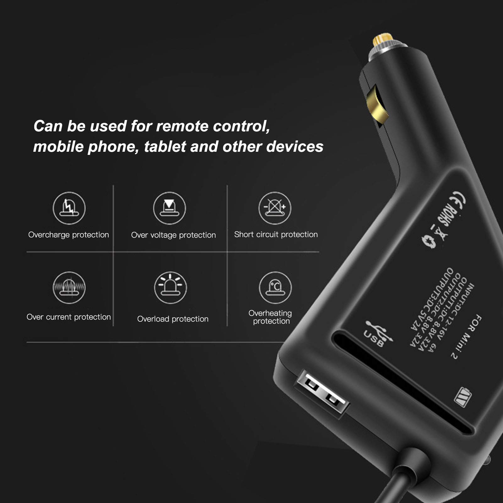 Cargador de batería para dron con interfaz USB, compacto, eficiente, dual