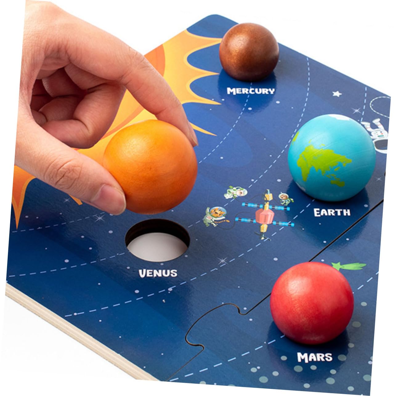 STOBOK 1juego Puzle Educativo De Madera Del Sistema Solar Para Niño Niña Juguete De Cognición Preescolar Mejora La Memoria Reconocimiento De Formas Para Aprendizaje Interactivo y