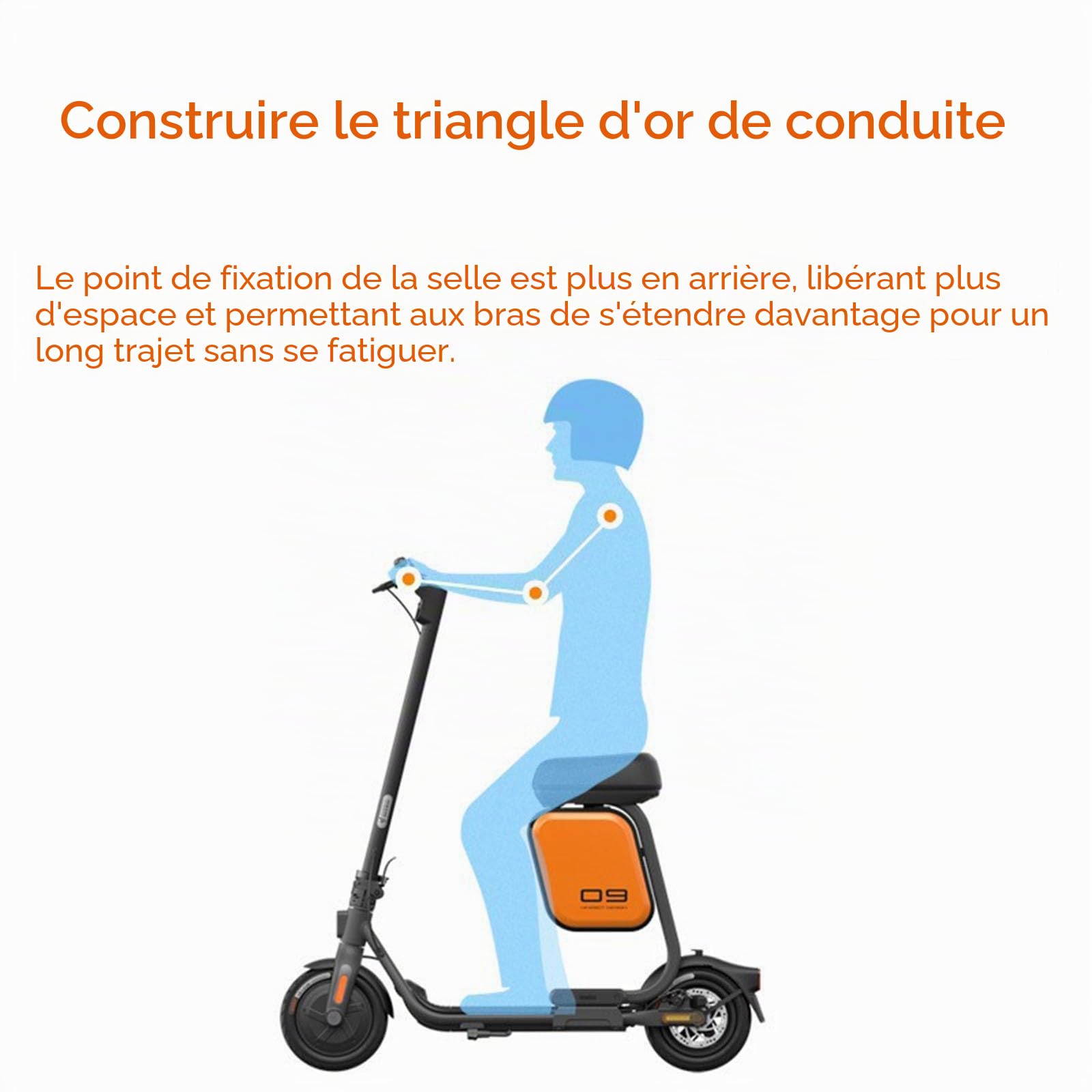 Selle de siège de Scooter électrique, pour Segway Ninebot F20 F25 F30 F40, siège de Selle de Scooter électrique Confortable Absorbant Les Chocs, siège de Selle Universel