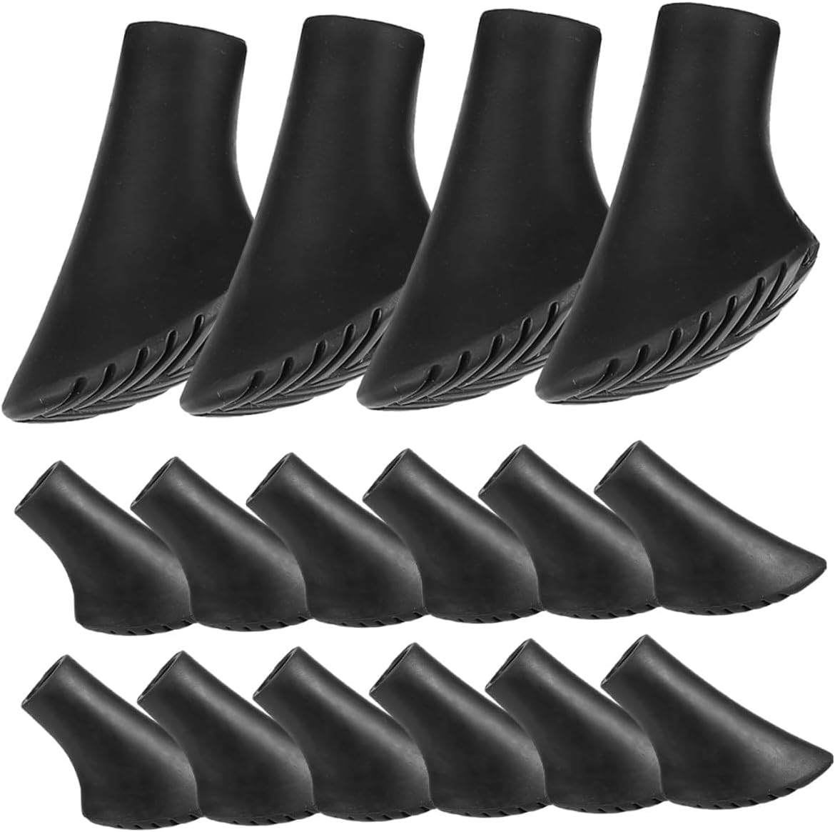 Wakauto 20pcs Non-Skid Trekking Pole Tips Protectors Walking Stick Foot Pads Crutch Feet Sleeves Sturdy Hiking Cane Replacement Accessories for Outdoor Use