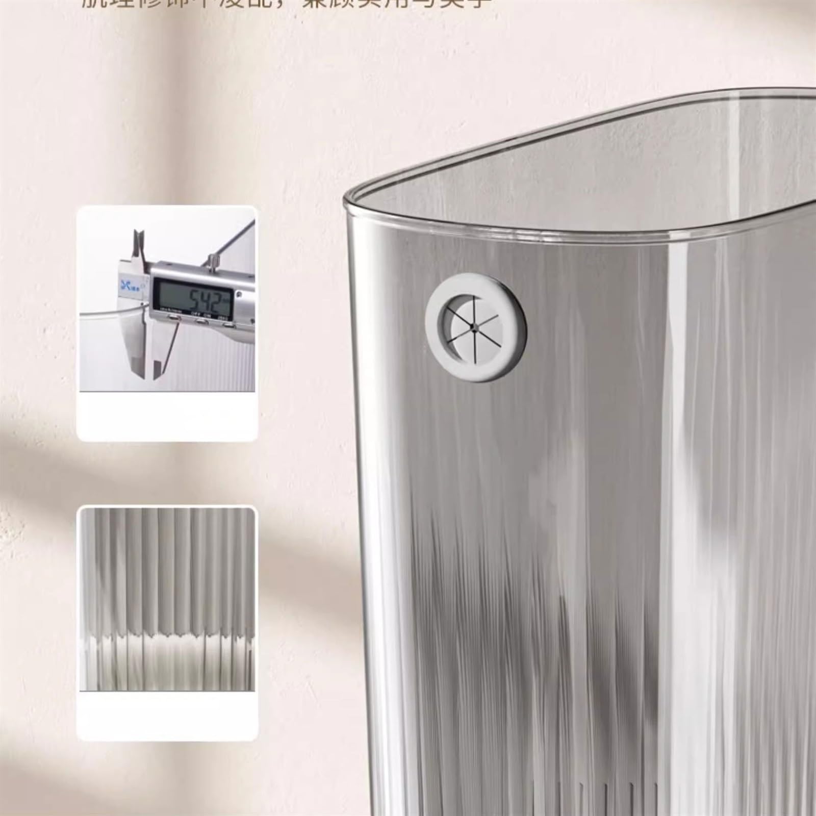 Cestino Pattumiera Domestica Bagno Soggiorno Pattumiera Camera da Letto Cucina Barile di Carta igienica a Fessura Stretta Papeleras para Cocina(Gray)