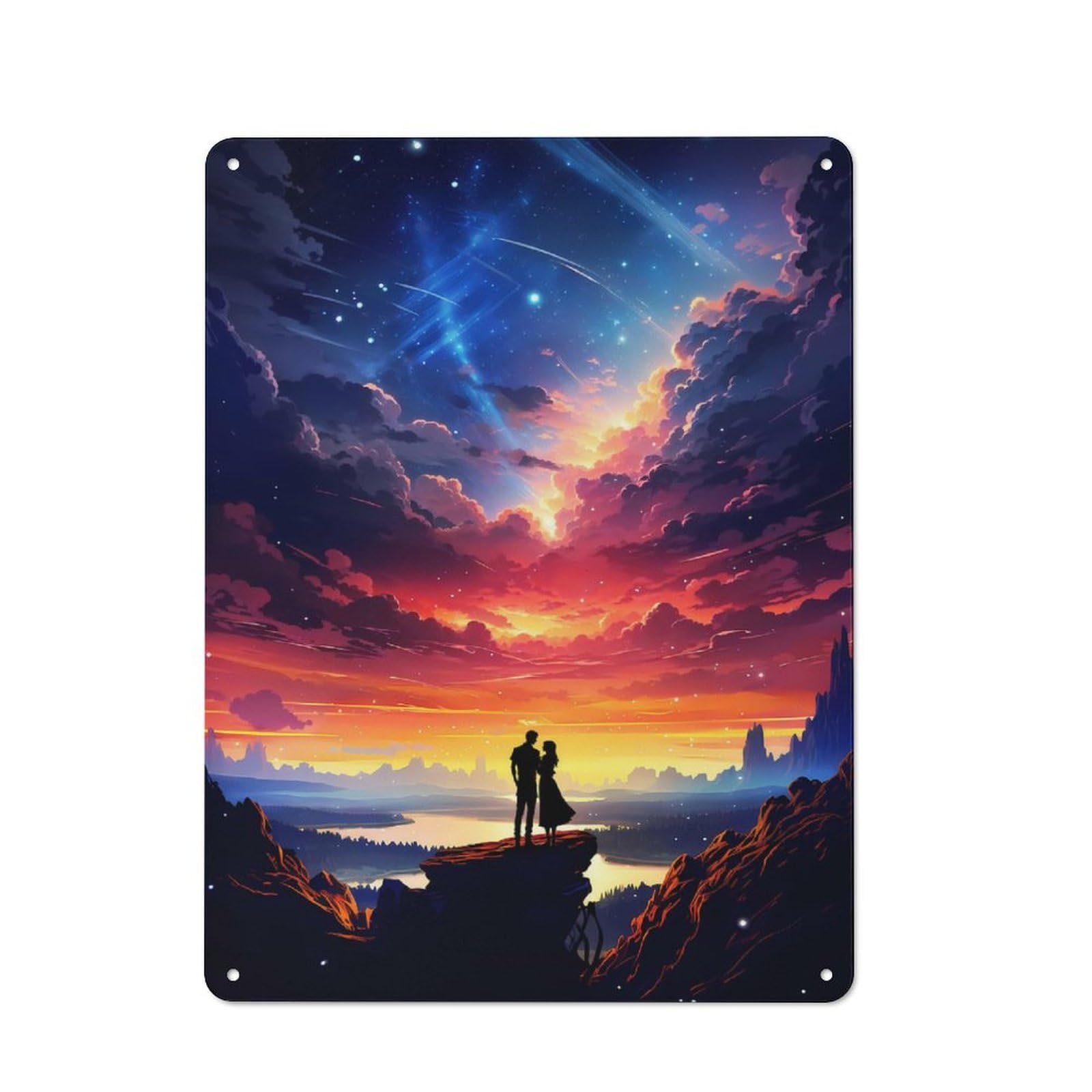 Junmoney Style-6 Stellar Love Sunset Rustic Tin Sign 40X30cm For Man Cave Or Games Room, A Decorative Gift For A Newly Furnished Man Cave And Games Room