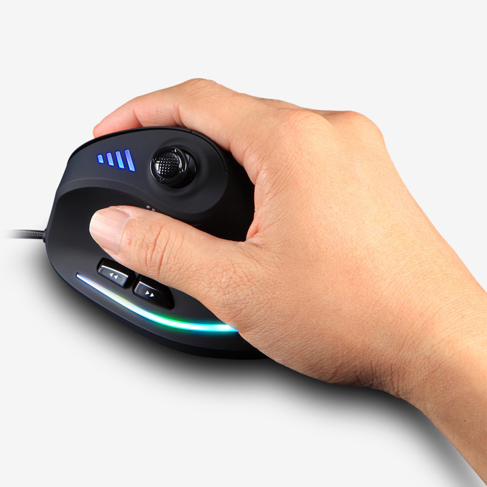 Aoresac Mouse da Gioco Verticale, 11 Pulsanti, Regolabile 10000 Dpi