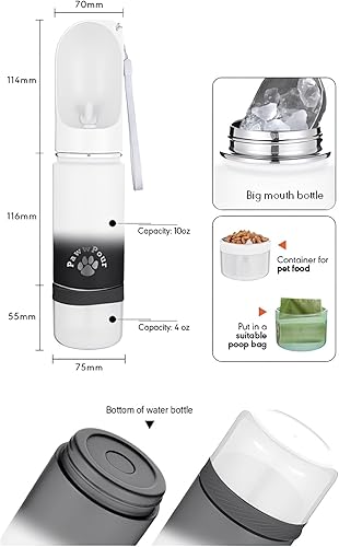 Miniatura 4 de Botella de agua portátil de acero inoxidable para perros, a prueba de fugas, botella de viaje portátil para perros, cuenco de agua portátil para