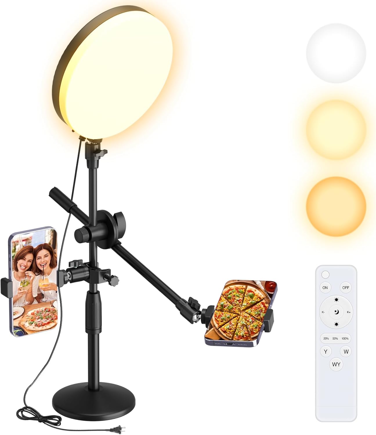 10.5″ Ring Light with Stand Full Screen Selfie Kit for Desk Laptop with Phone Holder and Adjustable Shooting Arm for Video Recording, Live Streaming, Photography