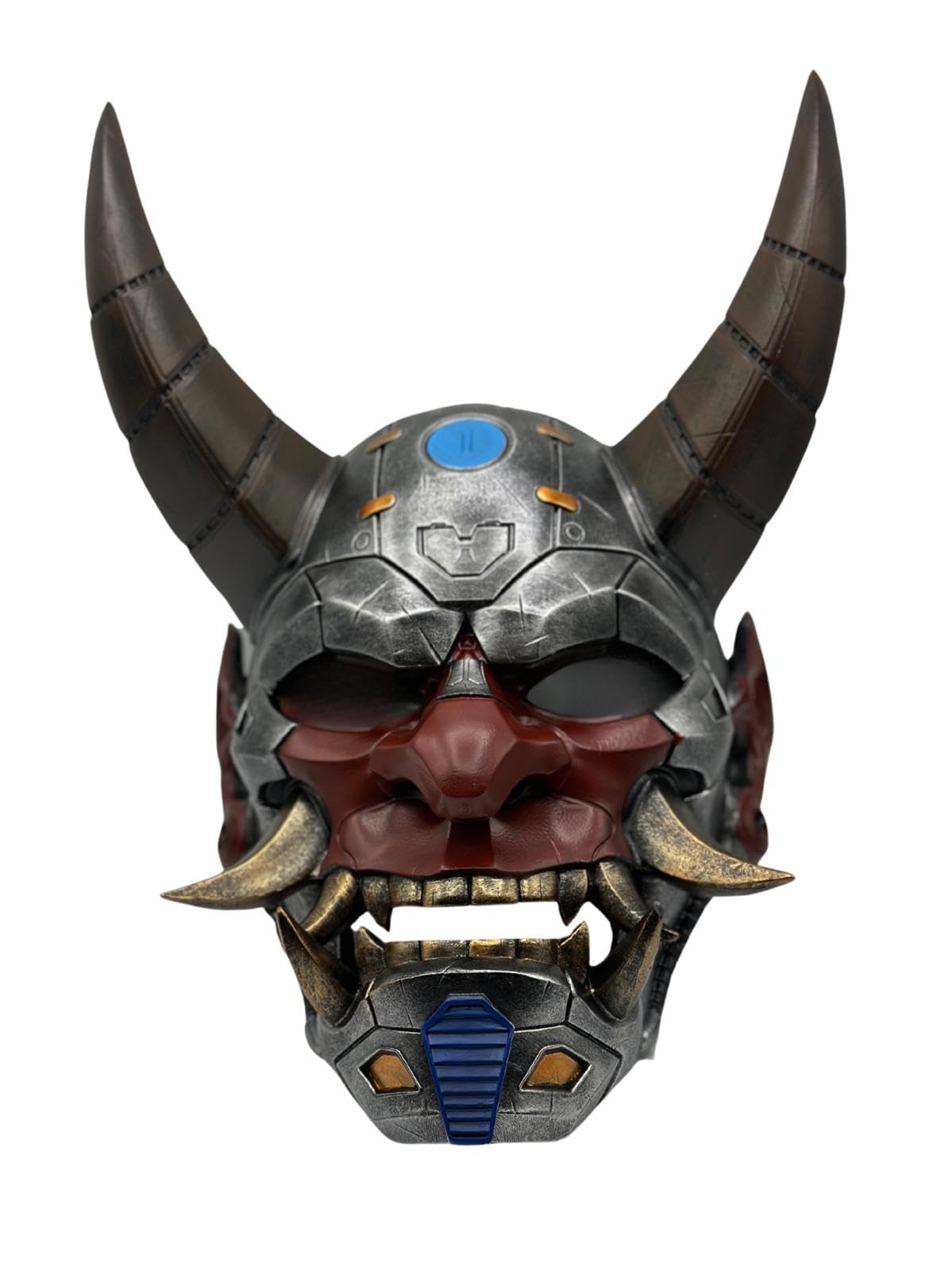 maskshop Venice Tragbare Samurai Oni Maske – Handgefertigte Japanische Dämonenmaske aus Resin im Mechanik-Stil – Japanische Maske - Cosplay & Deko