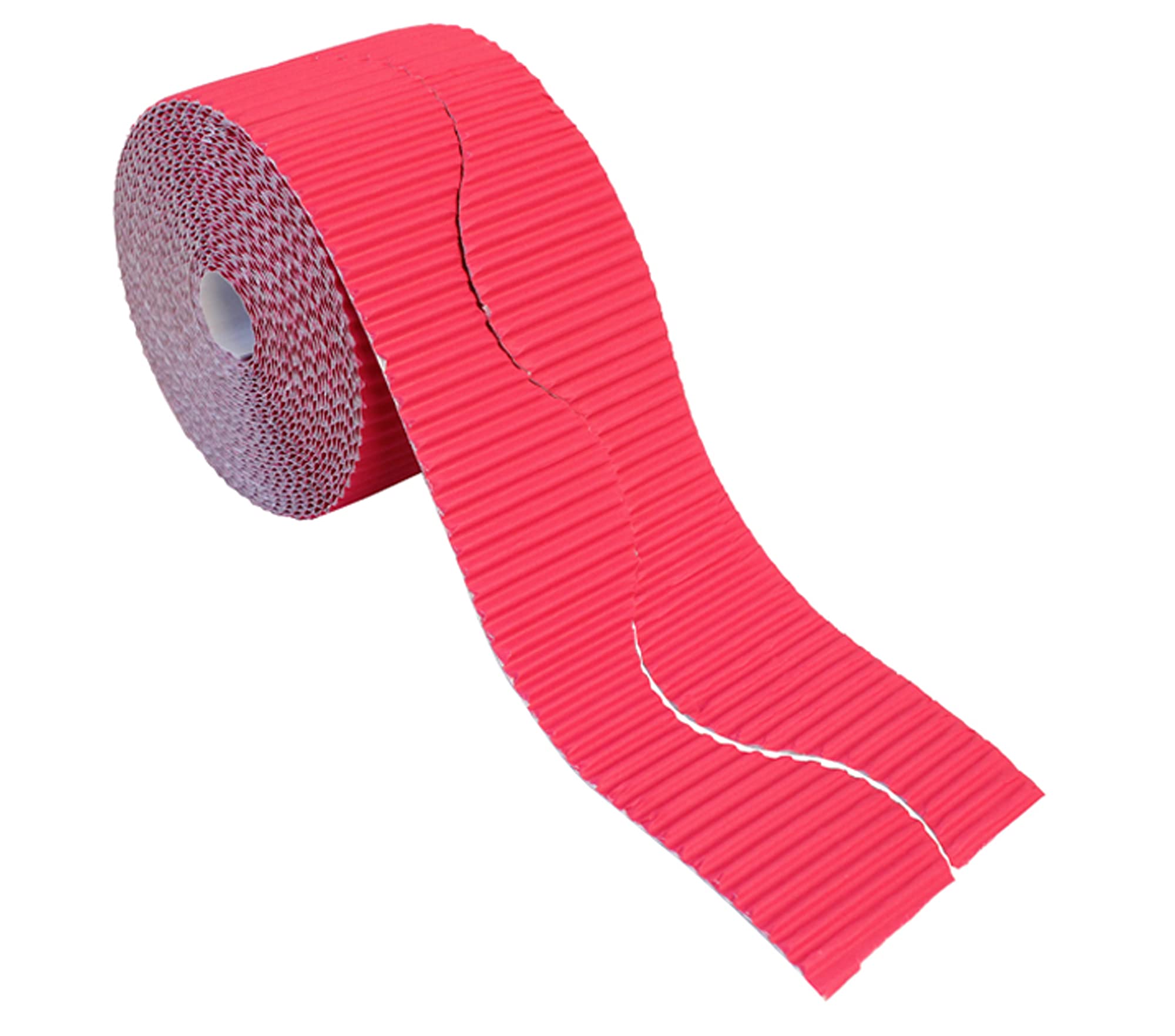 Bright Ideas Magenta Corrugated Border Roll For School Displays, 57Mm X 7.5M (15M When Split), Bi7895