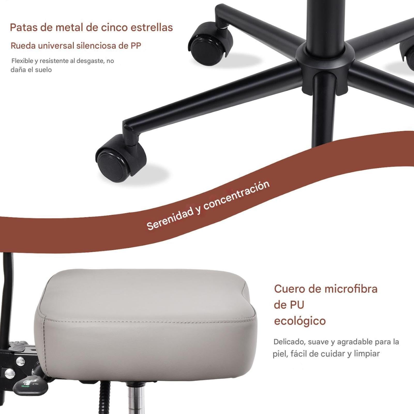Silla De Meditación, Silla De Oficina Con Patas Cruzadas Para TDAH Con Ruedas, Asiento Ajustable En Altura Y Ángulo Con Soporte Lumbar Para Trabajadores De Oficina Sedentarios,adultos Inquietos Y Yoga