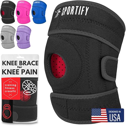 SPORTIFY Rodillera con estabilizadores laterales ortopédicos y deportivos para un máximo apoyo para el dolor de rodilla y recuperación rápida para