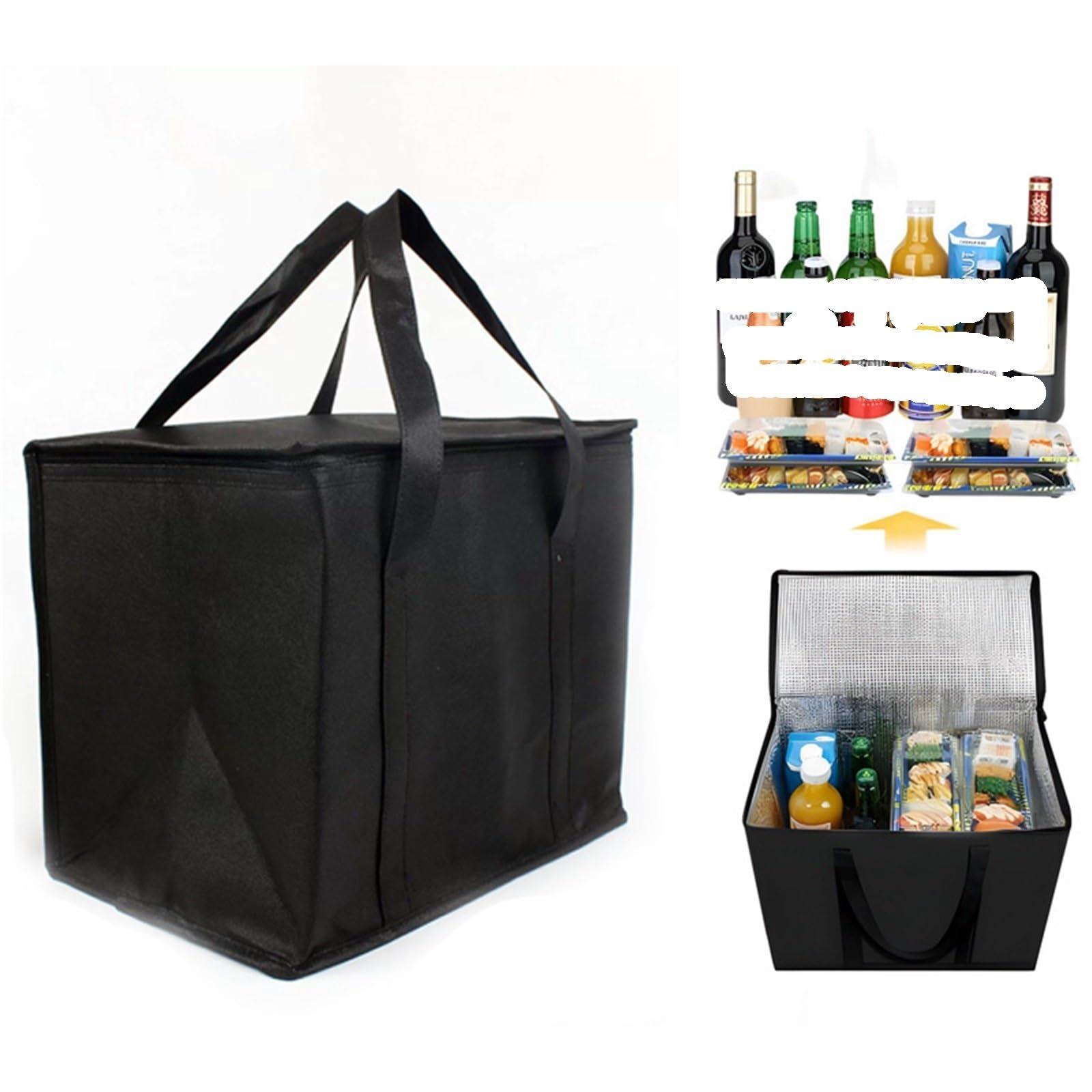 1 pz borsa termica pieghevole for la spesa riutilizzabile isolata for for catering e consegna for cibi caldi freddi, campeggio per Alimenti