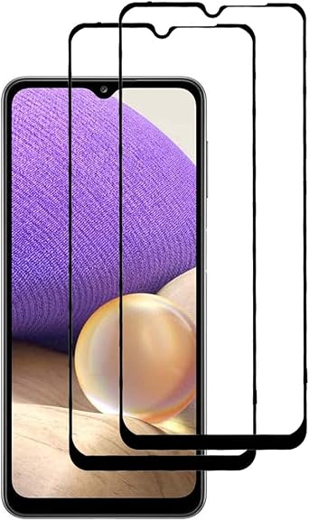 [2 Pack for Samsung Galaxy A32 5G SM-A325 SM-A326 A326B A326U 6.5inch Bubble Free Tempered Glass Screen Protector Anti-Scratch Film Black