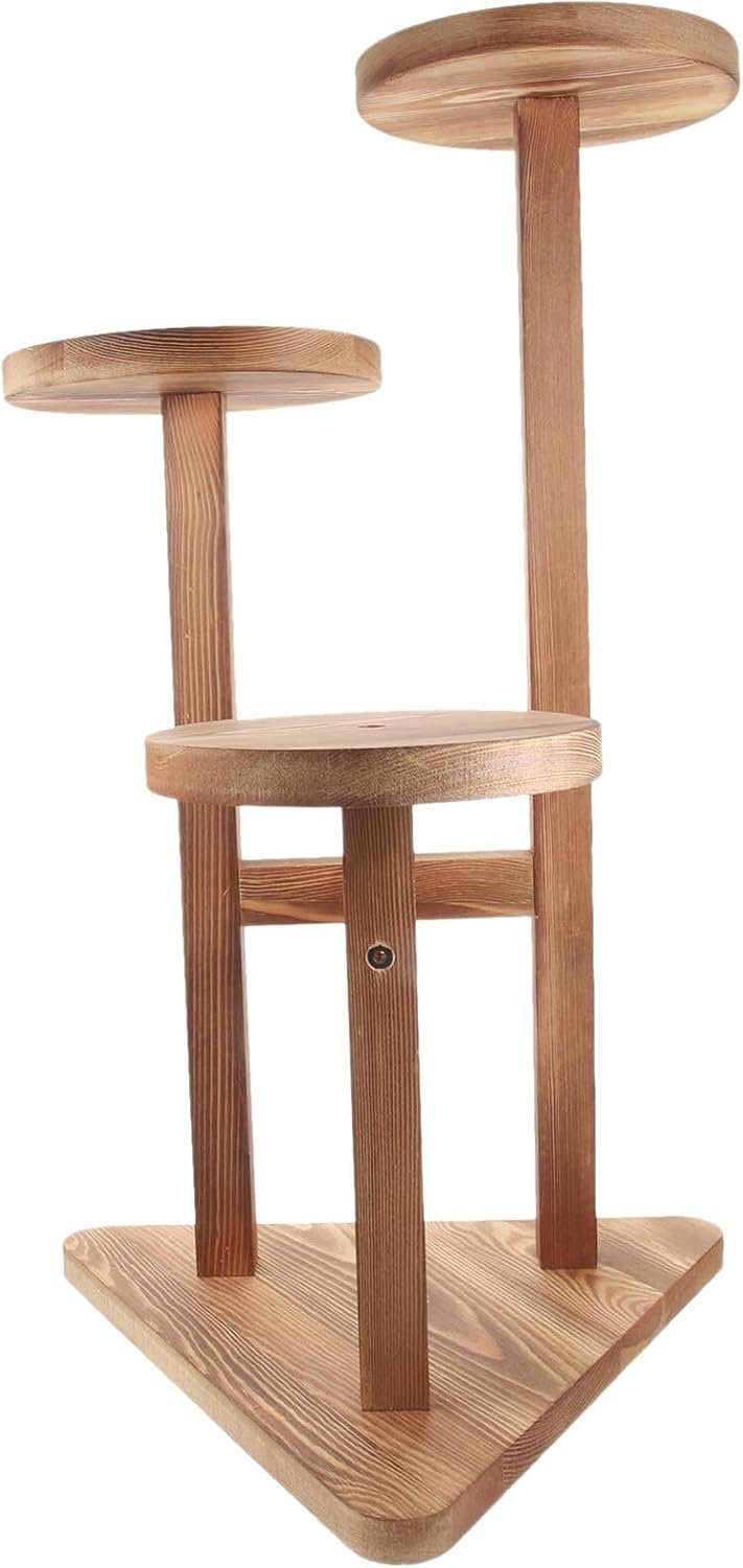 Angoily Wooden Plant Stand Indoor Outdoor Tall Flower Pot Holder Stable Multi-level Display Rack for Balcony Home Garden Patio