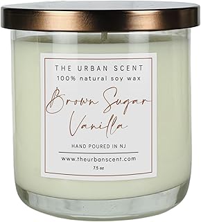 Brown Sugar Vanilla Candle | Scented Soy Candle for Home | 7.5 oz, 45 Hour Burn Time, Made in The USA