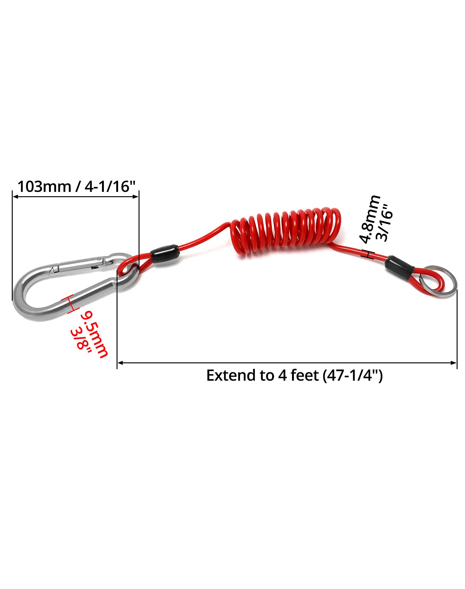 PATIKIL Breakaway Trailer-Kabel – 3 Ft (1,2 M) Sicherheitskabel Für Anhänger, Wohnwagen, Boote