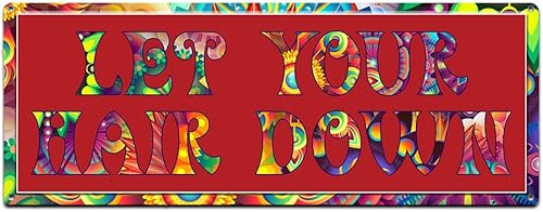Miniatura 9 de Hippie Chick, cartel de aluminio de 5.75 x 15.5 pulgadas, decoración de pared con citas hippie de la era de los años 60, Outtasight, Groovy, Hippy,