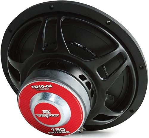 Miniatura 4 de MTX TN10-04 Subwoofer individual 4-OHM de 10 pulgadas 150 vatios RMS negro