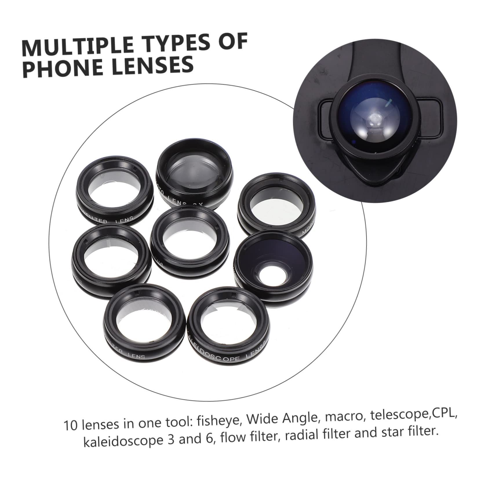 Kit Di Lenti Macro Per Telefono Cellulare Clip e Obiettivo Grandangolare Per Fotocamera Portatile Realizzato in Vetro Lega Di Alluminio