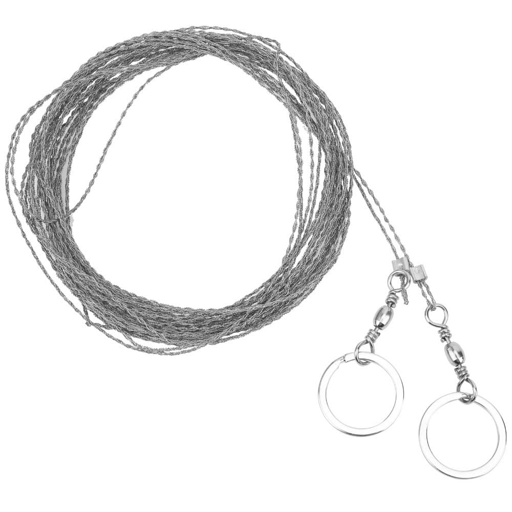 Stainless Steel Wire Saw 10m/32ft Portable Outdoor Survival Wire Tool for Cutting Trees, Wood, Camping, Hiking(Silver)
