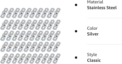 Miniatura 8 de S Sydien M5 (15 pulgadas) abrazadera de conducto de acero inoxidable rígido de acero inoxidable con 2 agujeros para manguera de 38 pulgadas,